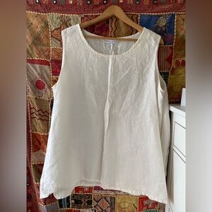 Pair of Bryn Walker sleeveless linen tops, one 2x, one 1x, black and white. $100